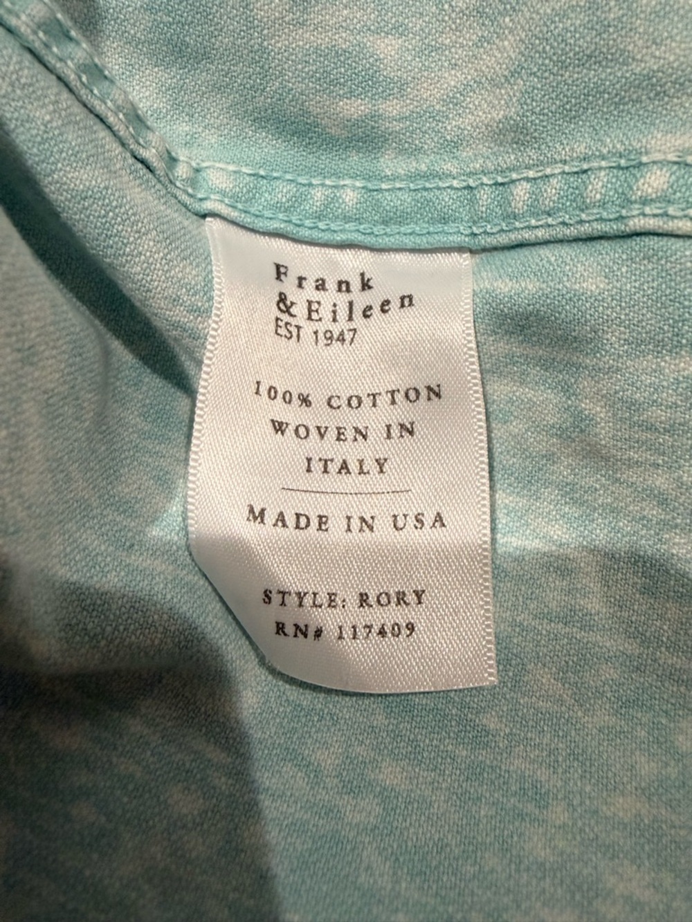 Frank & Eileen Rory Maxi Shirtdress Seafoam Mineral Wash Size XL - Picture 5 of 8